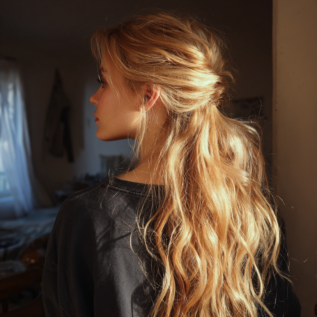 hairstyles half up half down: True Perfect style in 10 minutes