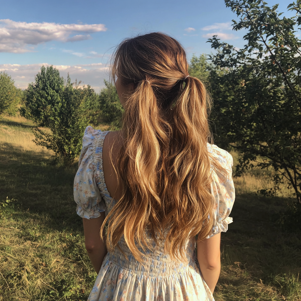 two ponytails half up half down: Foolproof in 30 days